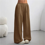 Veldrun | Damen Jogginghose Weites Bein Sweatpants – Dunkelbraun