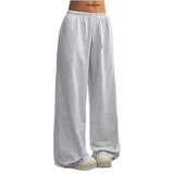Veldrun | Damen Jogginghose Weites Bein Sweatpants – Hellgrau
