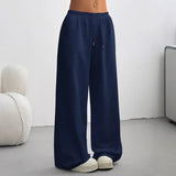 Veldrun | Damen Jogginghose Weites Bein Sweatpants – Dunkelblau