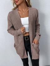 Vendula | Damen Offene Strickjacke Relaxed Fit – Hellrosa