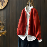 Ella | Modische Strickjacke für lässigen Chic – Rot