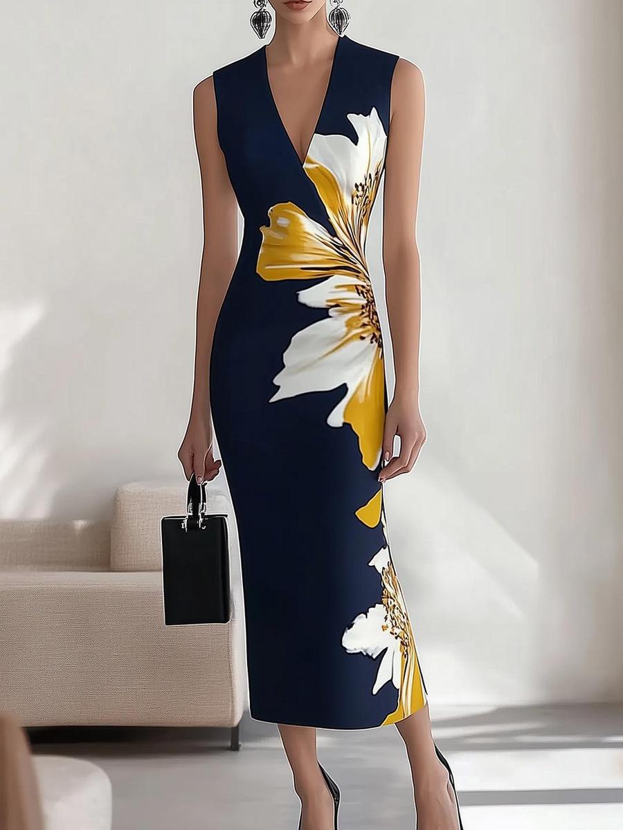 VALE | Elegant Sleeveless Floral Maxi Dress