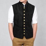 Vincent | Herren Trachtenweste mit moderne Design – Schwarz