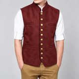 Vincent | Herren Trachtenweste mit moderne Design – Burgund