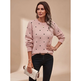 Violetta | Damen Strickpullover mit Punkten und Komfort – Rosa