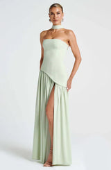 Viorica | Damen Trägerloses Abendkleid Maxi Elegant – Grün