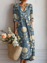 Bequemes, lässiges Damenkleid für jeden Tag – legerer, unkomplizierter Stil – Blau