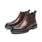 Volkhard | Herren Chelsea Boots Brogue Stiefelette – Braun