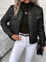 Waldrike | Damen Steppjacke mit Rautensteppung – Schwarz