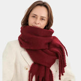 Warmer Winterschal Damen – Rot