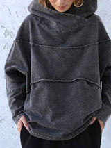 Washed-Look Hoodie – Dunkelgrau