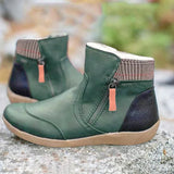 Marlene | Wasserdichte Stiefel Damen Leder Knöchelhoch Komfort – Grün