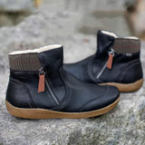 Marlene | Wasserdichte Stiefel Damen Leder Knöchelhoch Komfort – Schwarz