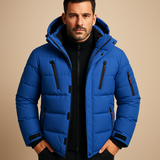 Klaus | Herren Robuste Dicke Winterjacke mit Reißverschluss – Blau