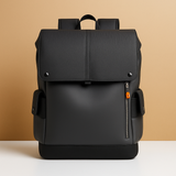 Wasserdichter Laptop-Rucksack für Herren aus PU-Leder – Dunkelgrau