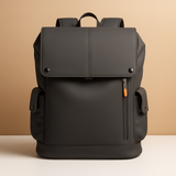 Wasserdichter Laptop-Rucksack für Herren aus PU-Leder – Grau