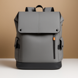 Wasserdichter Laptop-Rucksack für Herren aus PU-Leder – Hellgrau