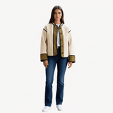 Wattierte Jacke Damen mit Kontrastdetails – Creme