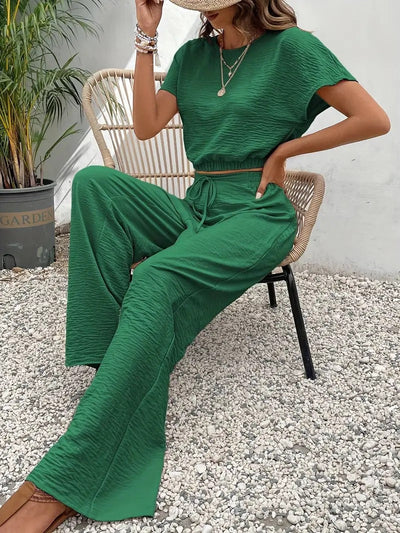 Damen Modisch Sommer Zweiteiliges Set | Hose und Oberteil