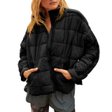 Weldine | Damen Leichte Steppjacke mit Stehkragen – Schwarz