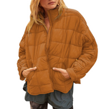 Weldine | Damen Leichte Steppjacke mit Stehkragen – Orange