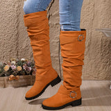 Wencka | Damen Kniehohe Stiefel Overknee-Look – Orange