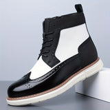 Wendelin | Herren Stiefelette Schnürboot Brogue – Schwarz