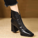 CLAUDIA | LUXURIOSE STIEFELETTEN MIT MITTLEREM  ABSATZ – Schwarz