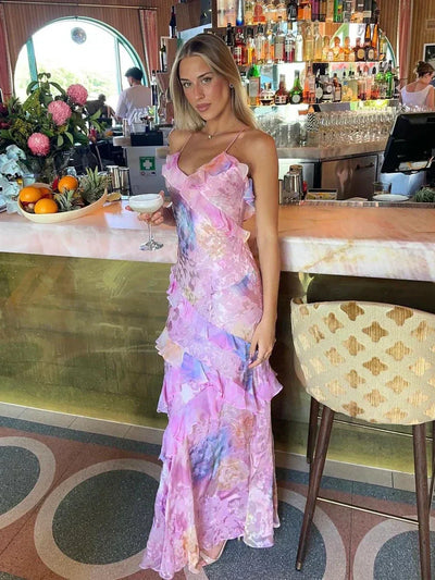 Latonya - Licht Kleid Mit Rüschen