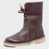 Wiberna | Damen Stiefeletten mit Wollinnenfutter – Dunkelbraun