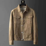 Wildlederlook Jacke Herren – Khaki