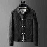 Wildlederlook Jacke Herren – Schwarz