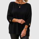 Wiltje | Damen Strickpullover Oversize Rundhals – Schwarz
