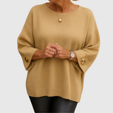 Wiltje | Damen Strickpullover Oversize Rundhals – Beige
