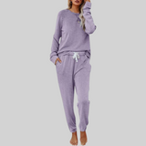 Wiltmara | Damen Jogginghose Set mit Langarm-Sweatshirt – Lila