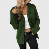 Wiltrud | Damen Strickjacke Oversize mit Knöpfen – Grün