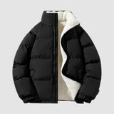 Charlotte | Winterjacke Damen Fleecegefütterte Kapuzen-Pufferjacke – Schwarz