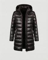 Annika | Winterjacke Damen Ultraleichte Slim-Fit Daunenjacke mit Kapuze – Schwarz