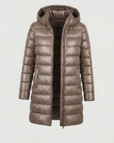 Johanna | Winterjacke Damen Ultraleichte Slim-Fit Daunenjacke mit Kapuze – Khaki