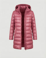 Annika | Winterjacke Damen Ultraleichte Slim-Fit Daunenjacke mit Kapuze – Rosa