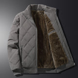 Winterjacke Herren Gesteppt mit Fleecefutter – Grau