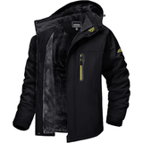 Winterjacke Herren Outdoor mit Fleecefutter – Schwarz