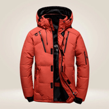 Winterjacke Herren Outdoor mit Kapuze – Orange