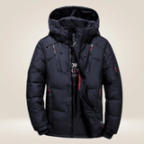 Winterjacke Herren Outdoor mit Kapuze – Schwarz