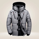 Winterjacke Herren Outdoor mit Kapuze – Grau