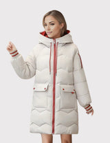 Elisabeth | Wintermantel Damen Langer Gesteppter Parka mit Kapuze – Stil 2
