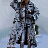 Daniela | Damen Winter-Mantel Lang Oversize aus Wolle – Grau 2