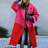 Daniela | Damen Winter-Mantel Lang Oversize aus Wolle – Rot