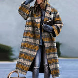 Daniela | Damen Winter-Mantel Lang Oversize aus Wolle – Gelb