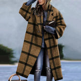 Daniela | Damen Winter-Mantel Lang Oversize aus Wolle – Braun